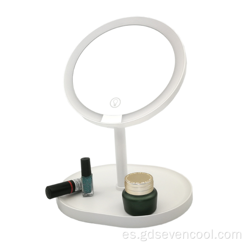 Espejo de maquillaje de pantalla táctil de escritorio con LED